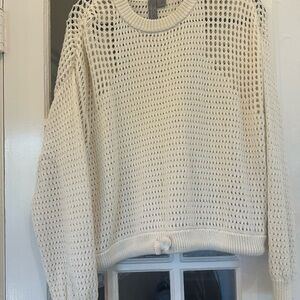 Sweaty Betty Cream Mesh Knit Sweater